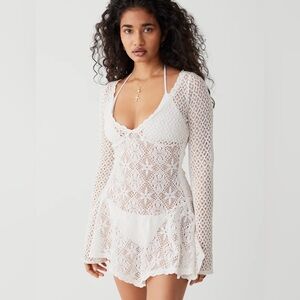 Frankie’s Bikinis Belle Crochet Mini Dress Swim Cover-Up